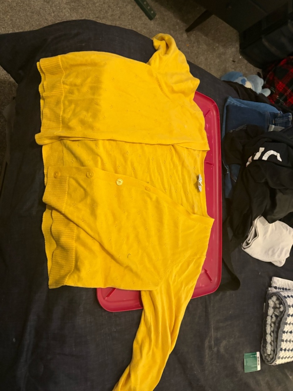 Women's Bright Yellow Button-Front Cardigan Sweater